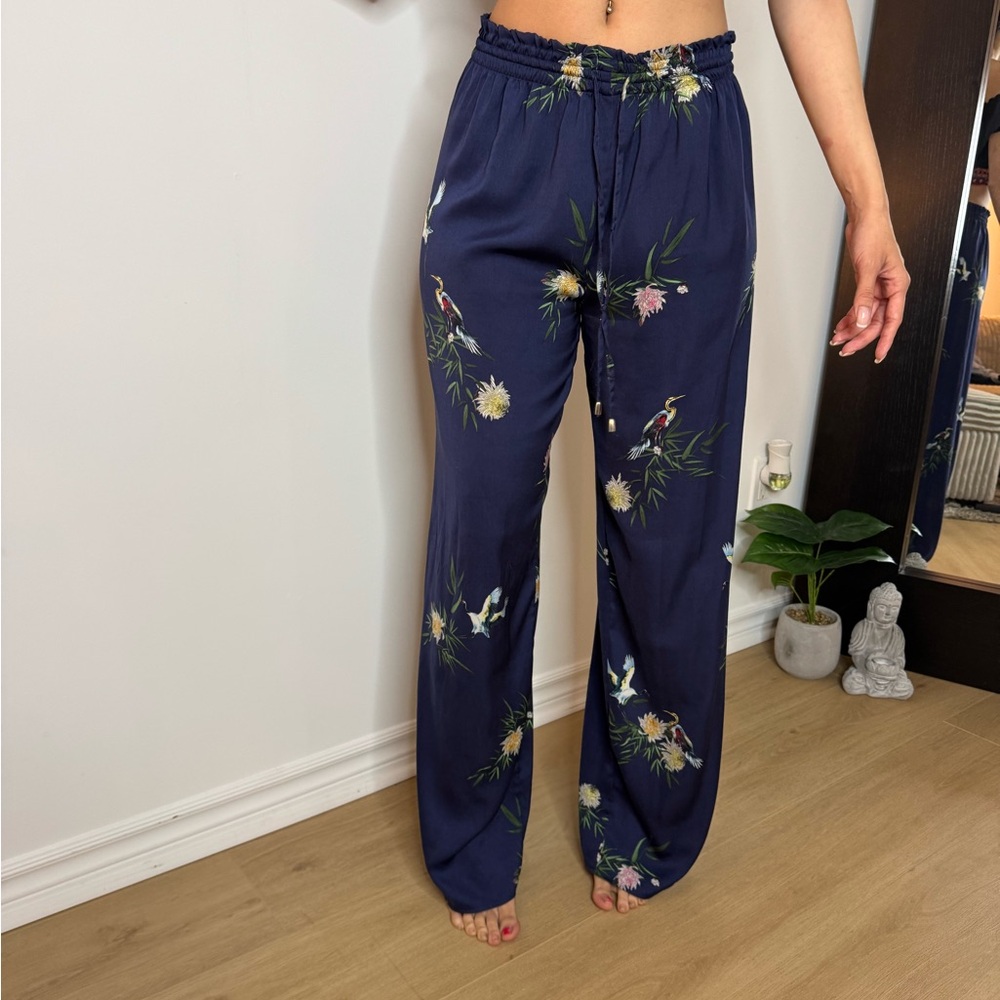 ZARA Floral Navy Lounge Pants